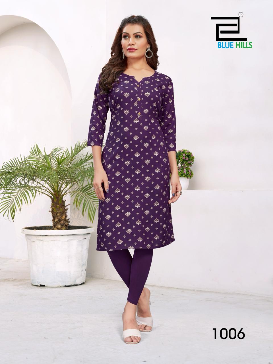 Hi Choice Vol 5 By Blue Hills Rayon Straight Printed Kurti Wholesale Market
